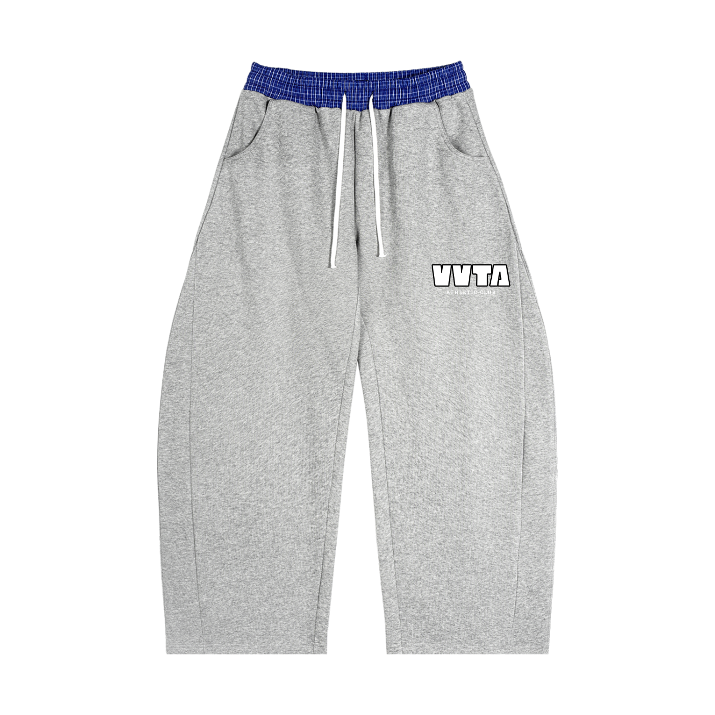 Unisex Plaid Waistband Barrel Sweatpants