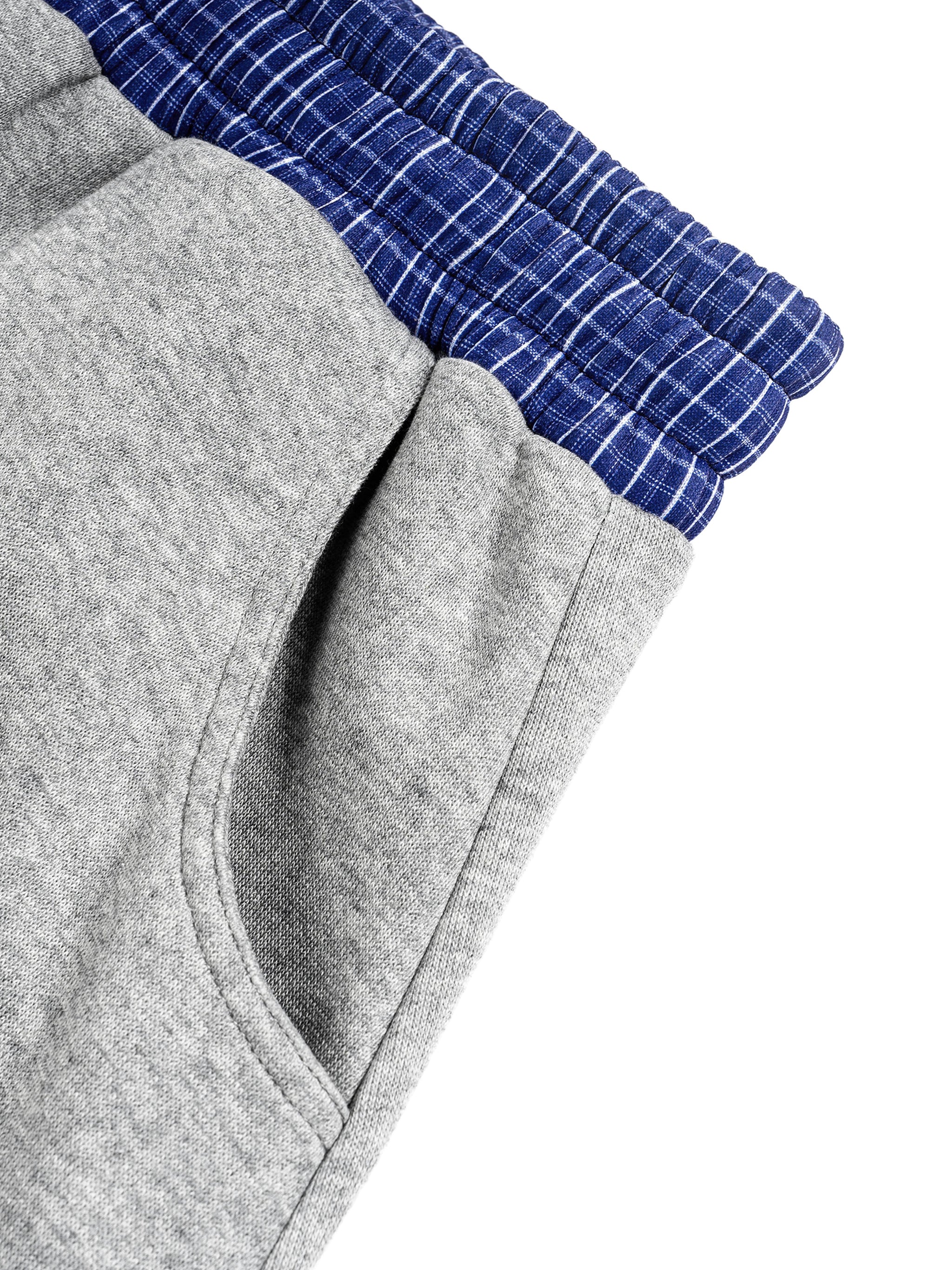 Unisex Plaid Waistband Barrel Sweatpants