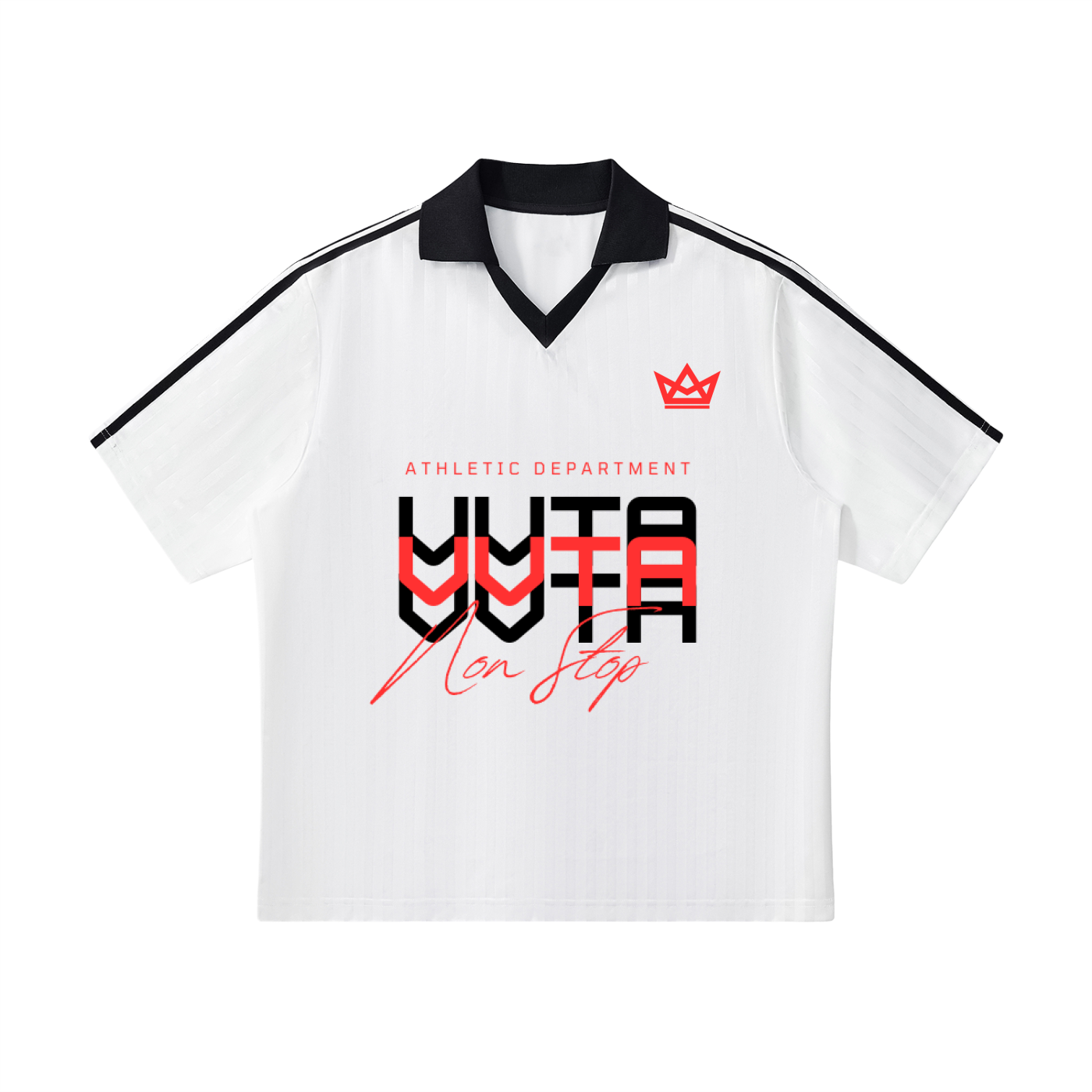 Contrast Collar Striped Soccer Jersey