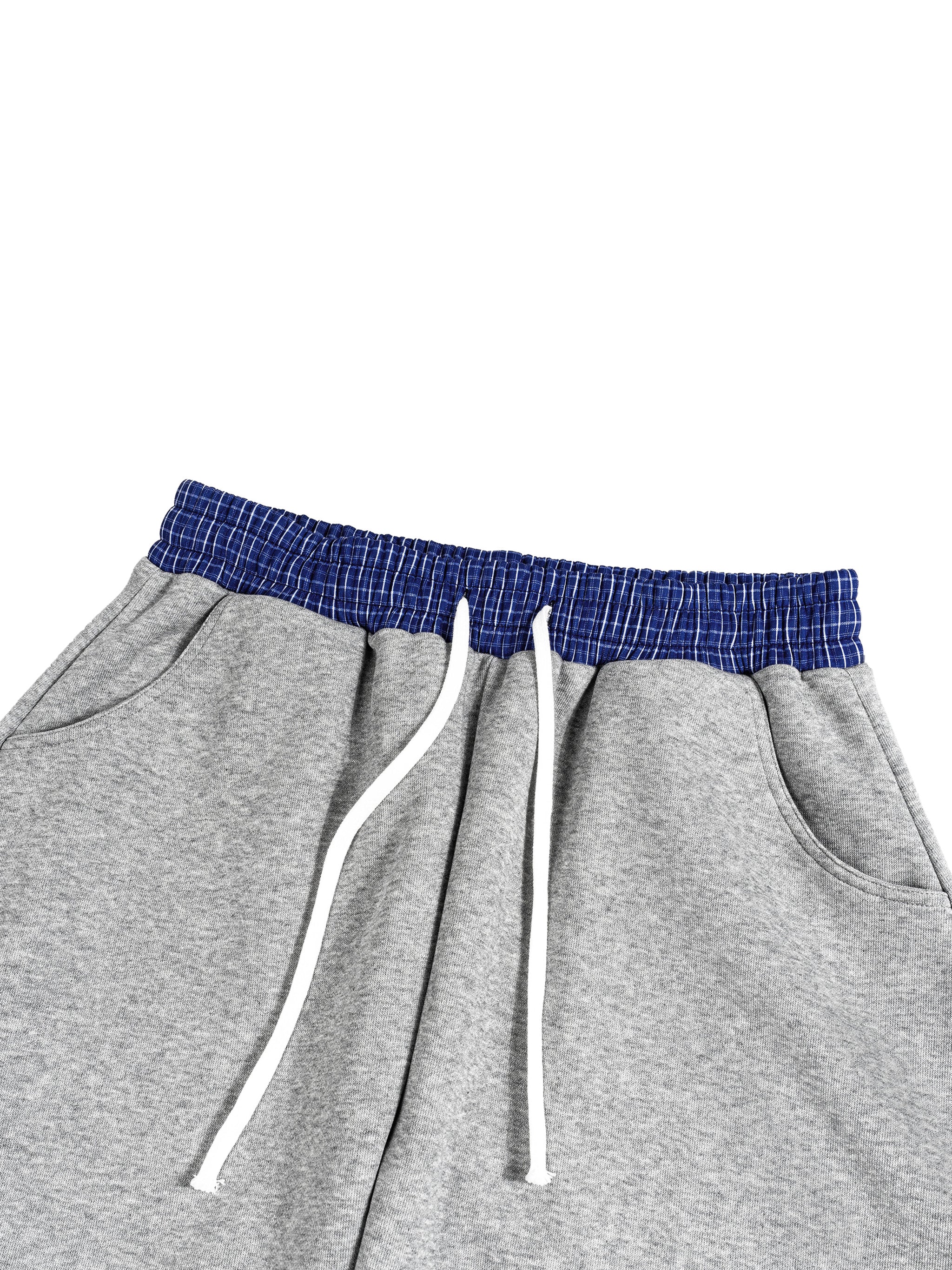 Unisex Plaid Waistband Barrel Sweatpants
